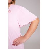 Rožiniai naktiniai marškiniai su apvadais "Mewa