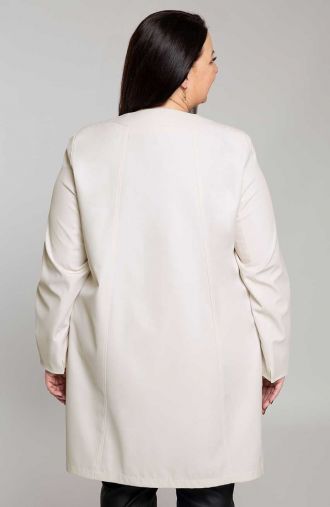 Elegantiškas kreminės spalvos paltas
