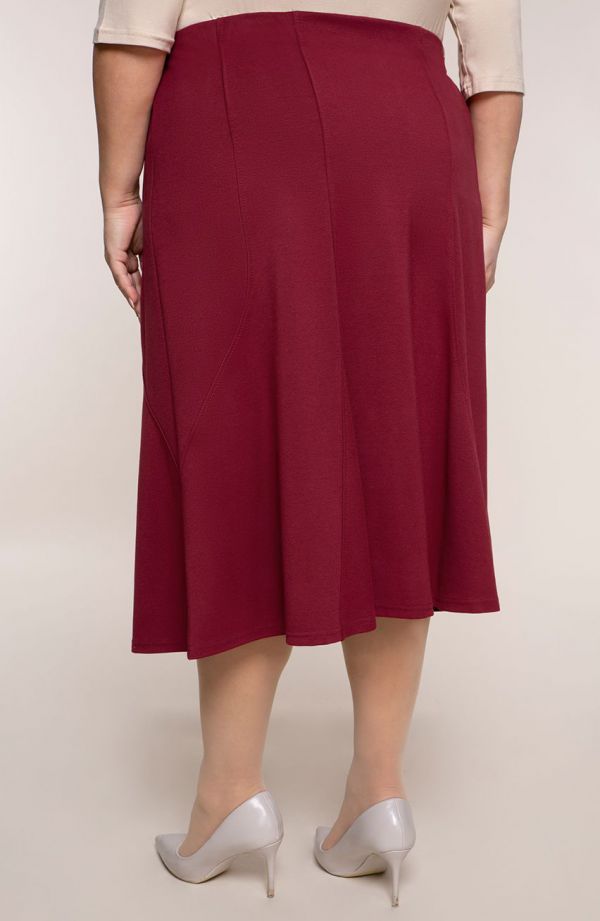 Bordo spalvos undinėlės sijonas su dygsniais