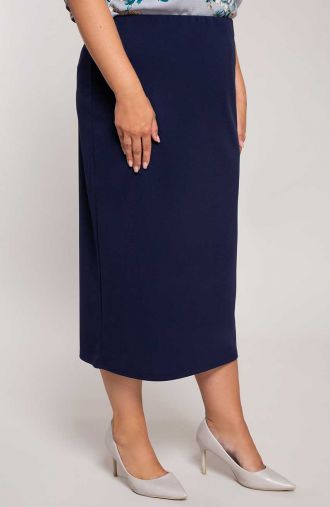 Elegantiškas ilgas tamsiai mėlynas sijonas