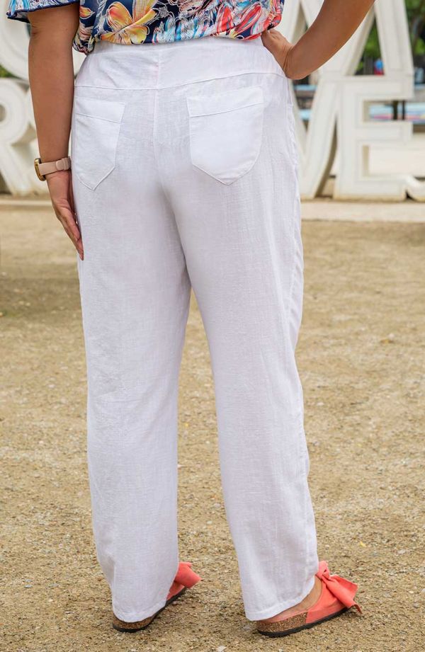 Lekkie bawełniane spodnie w białym kolorze