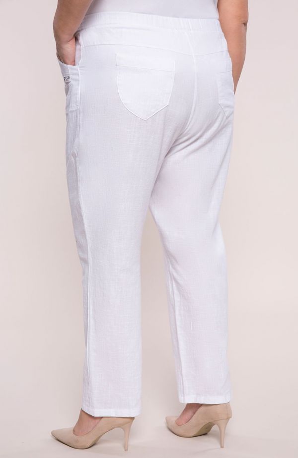 Lekkie bawełniane spodnie w białym kolorze