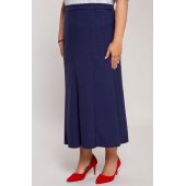 Klasikinis tamsiai mėlynas lininis sijonas