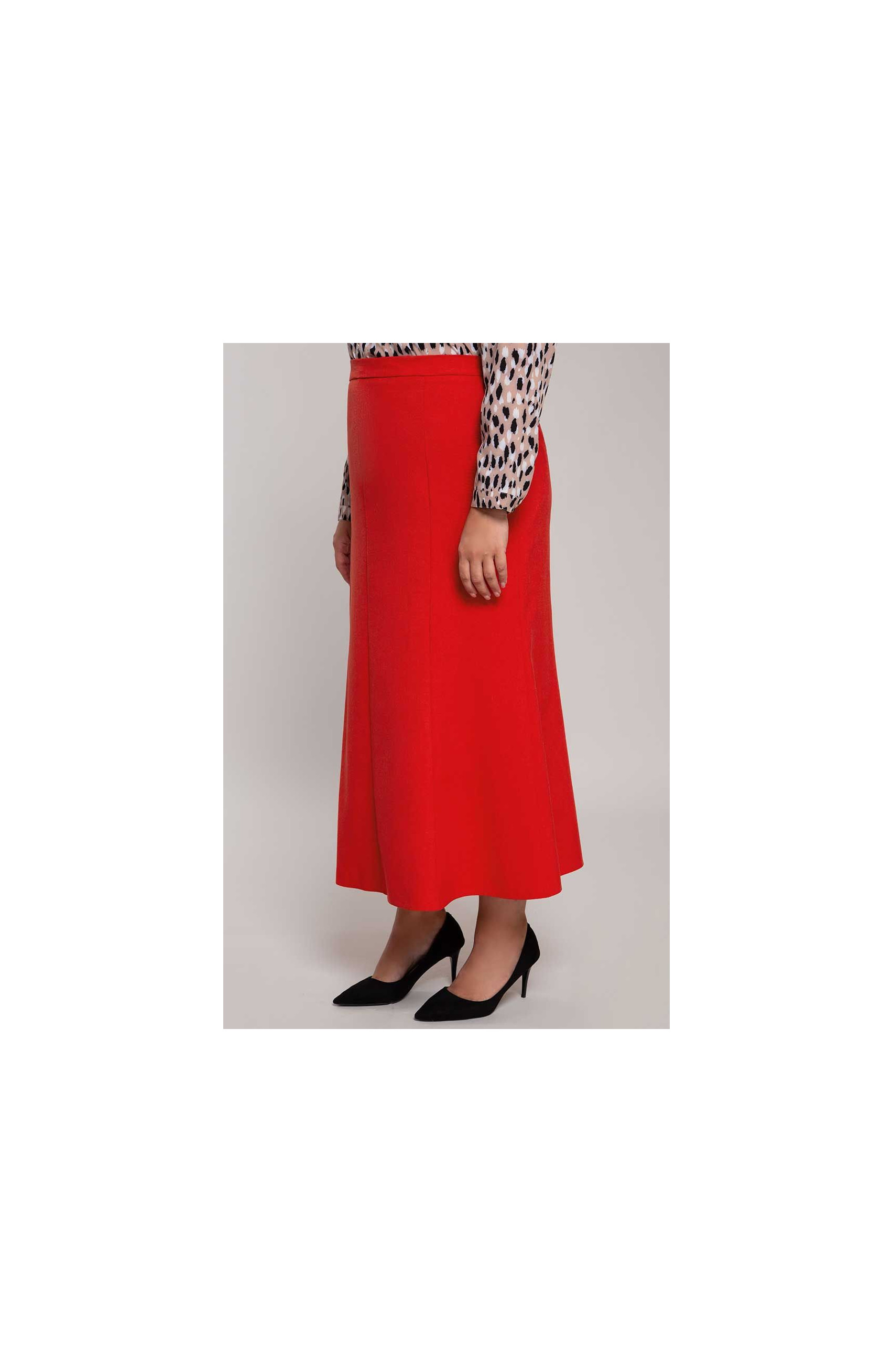 Raudonos spalvos lininis sijonas