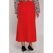 Raudonos spalvos lininis sijonas