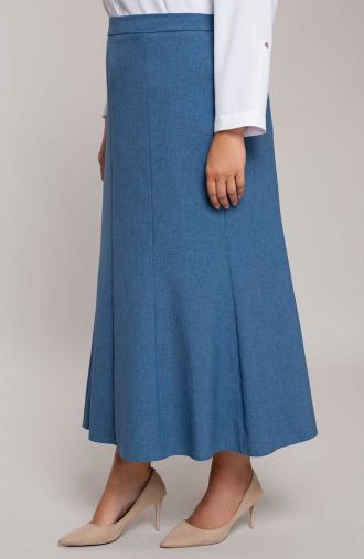 Mėlynos spalvos lininis sijonas