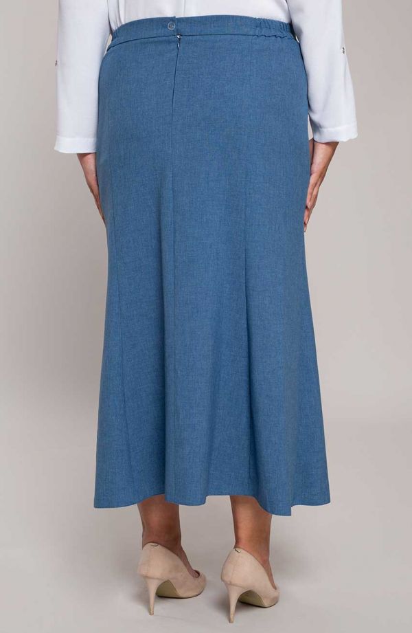 Mėlynos spalvos lininis sijonas