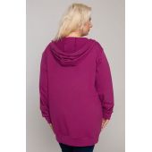 Paprastas purpurinis džemperis su gobtuvu