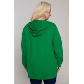Paprastas žalias džemperis su gobtuvu