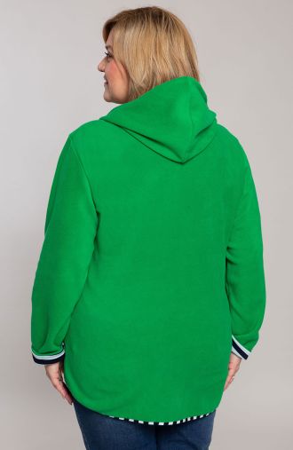 Žalias džemperis su dryžiais
