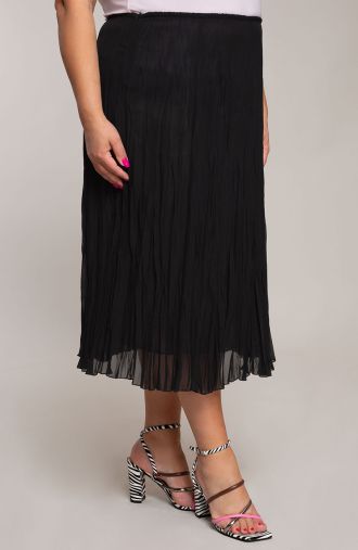 Juodos spalvos klostuotas sijonas