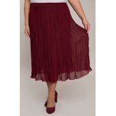 Bordo spalvos klostuotas sijonas