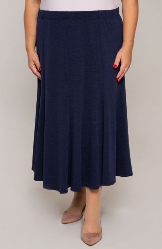 Tamsiai mėlynos spalvos faktūrinis sijonas