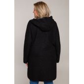 Paprastas juodas bouclé paltas