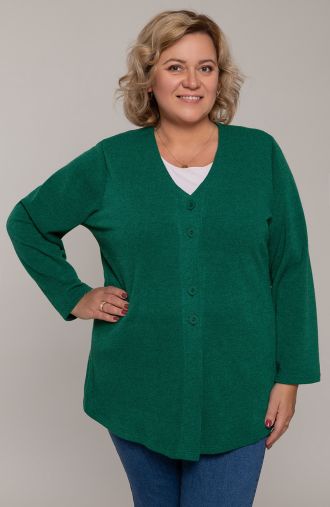 Žalias megztinis su sagomis