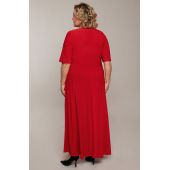 Ilga raudona suknelė su skraiste