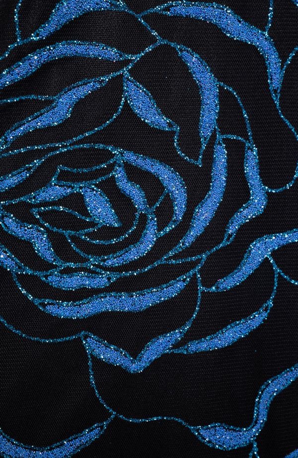Dilga brokato suknelė mėlyna rožė