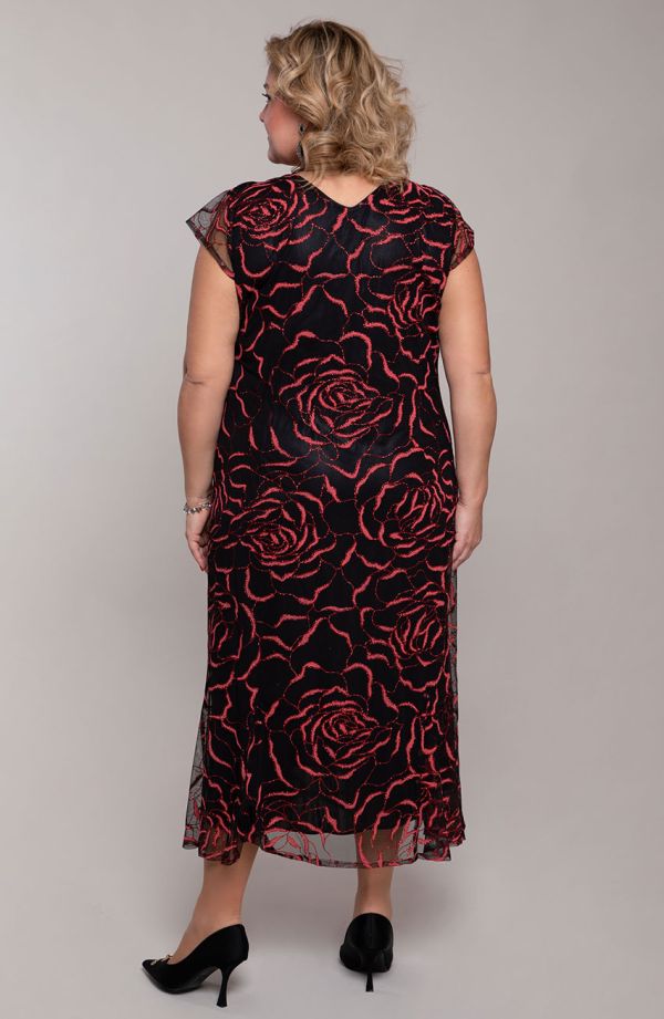 Dilga brokato suknelė raudona rožė