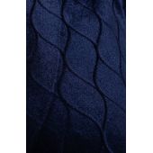 Veliūrinė tamsiai mėlynos spalvos suknelė su sege