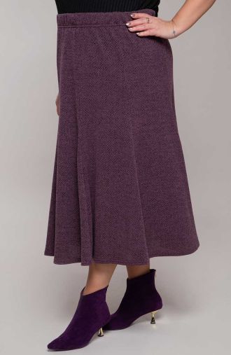 Platėjantis sijonas violetinis melanžas
