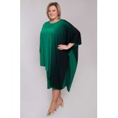 Asimetriška žalia ombre suknelė