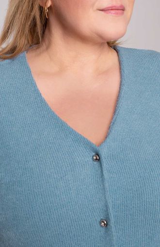 Mėlynos spalvos džemperis su užtrauktuku