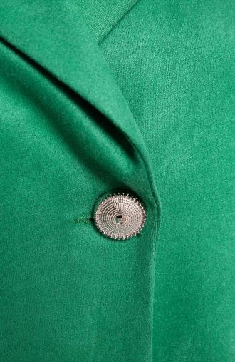 Žalias paltas su kišenėmis
