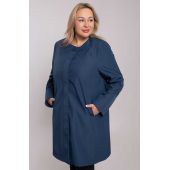 Elegantiškas tamsiai mėlynos spalvos paltas