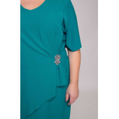Elegantiška turkio spalvos suknelė su sage