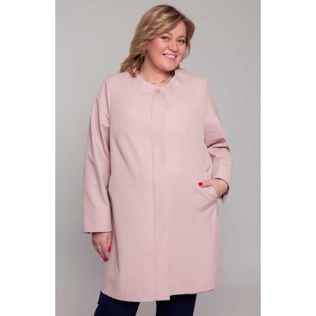 Elegantiškas rožinės spalvos paltas