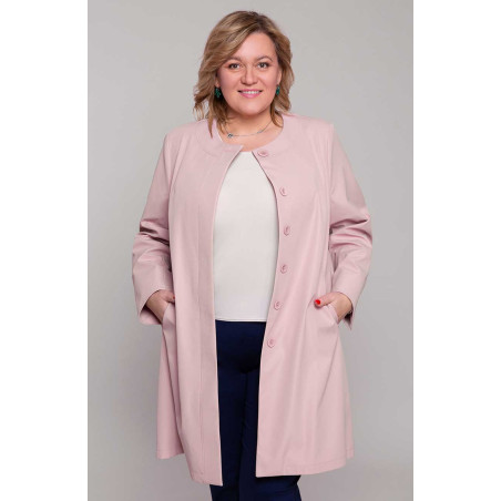 Elegantiškas rožinės spalvos paltas