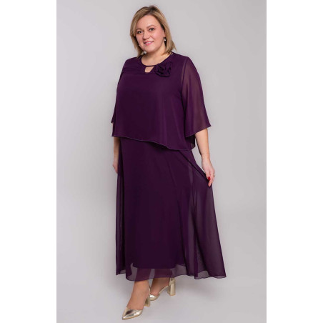 Elegantiška violetinė suknelė su pagražinimais