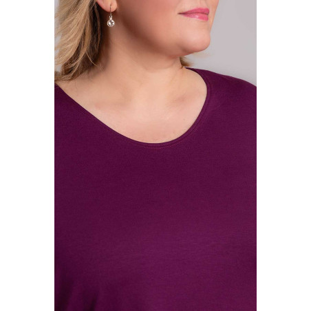 „Blueberry“ moteriški plius dydžio laisvalaikio megzti marškinėliai | Madingi dideli dydžiai
