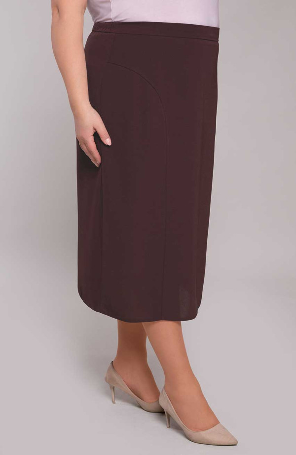 Klasikinis bordo spalvos sijonas su siūlėmis