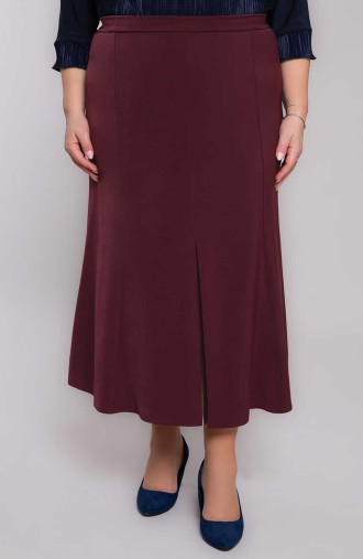 Bordo spalvos tulpių sijonas su prakirpimu