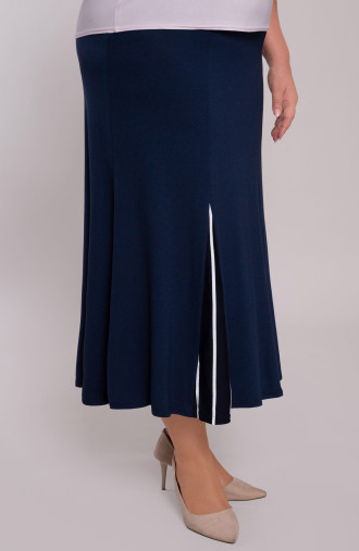 Tamsiai mėlynas dryžuotas sijonas
