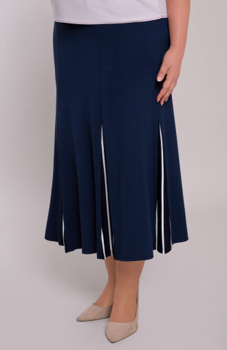 Tamsiai mėlynas dryžuotas sijonas