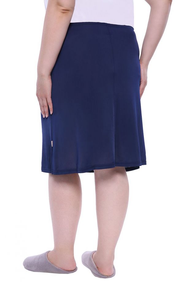 Lygus apatinis tamsiai mėlynos spalvos sijonas
