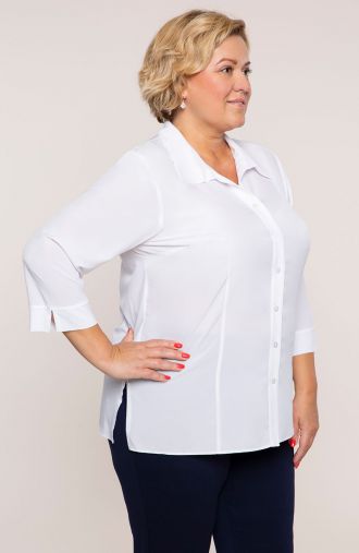 Balti elegantiški marškiniai su apykakle