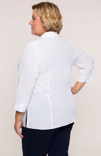 Balti elegantiški marškiniai su apykakle