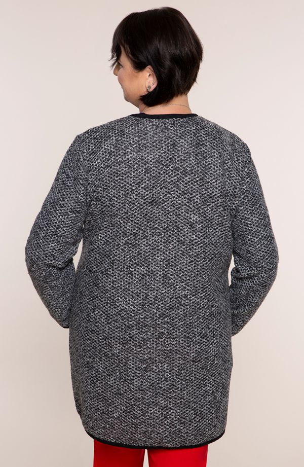 Šviesiai pilkas megztinis su užtrauktuku