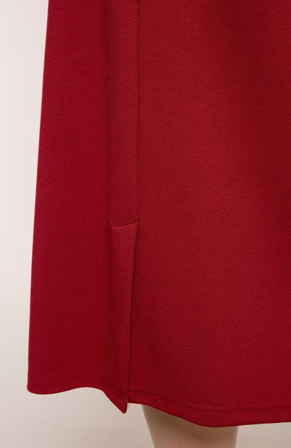 Ilgesnis elegantiškas bordo spalvos sijonas
