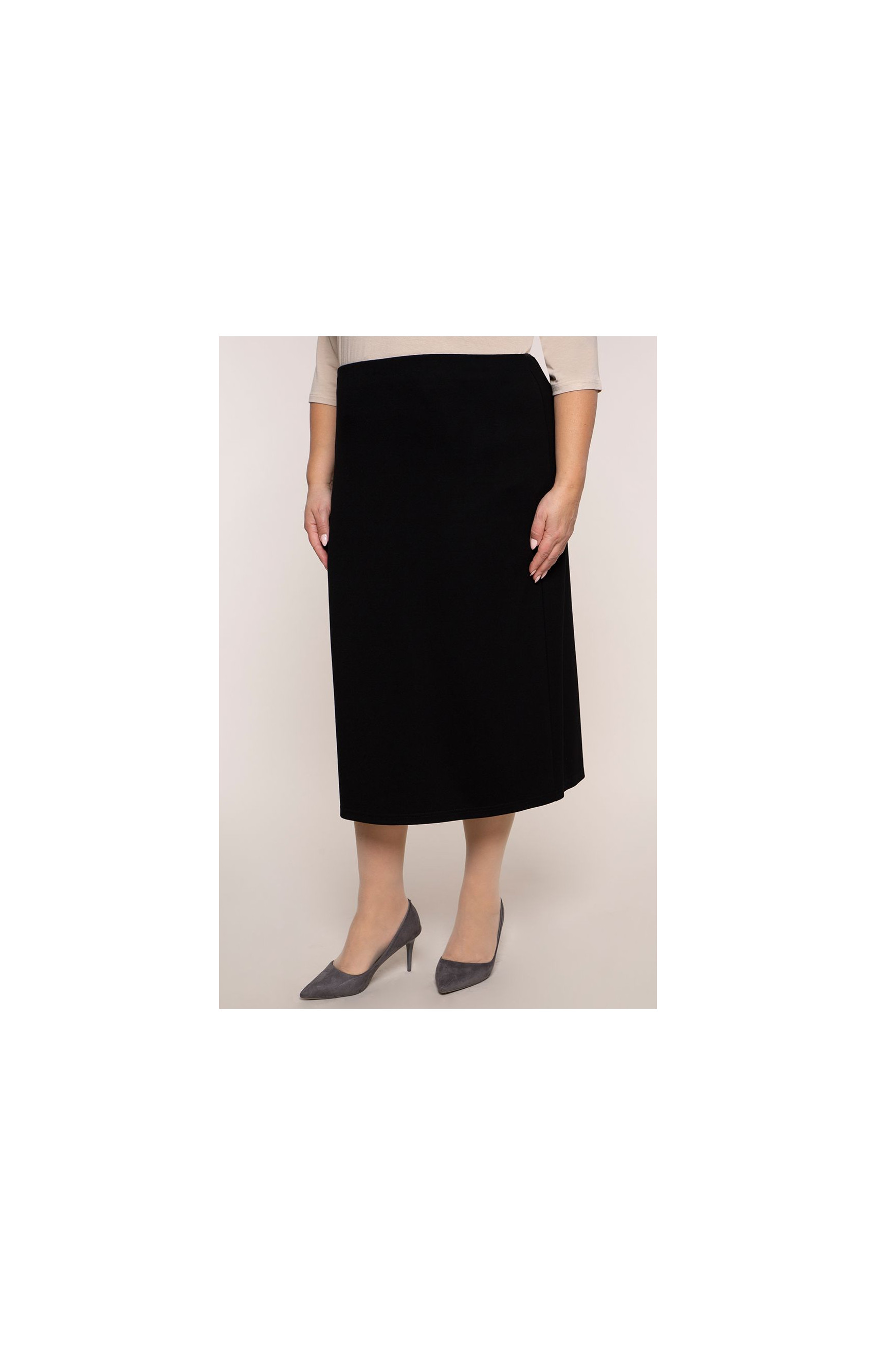 Ilgesnis elegantiškas juodas sijonas