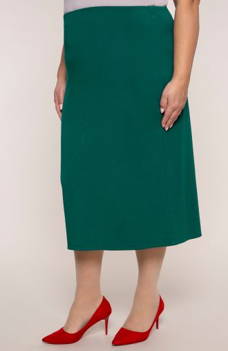 Ilgesnis elegantiškas žalios spalvos sijonas