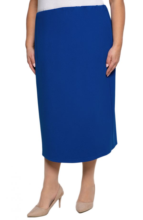 Ilgesnis elegantiškas rugiagėlių spalvos sijonas