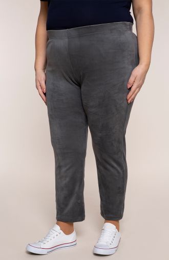 Spodnie dresowe z szarego weluru