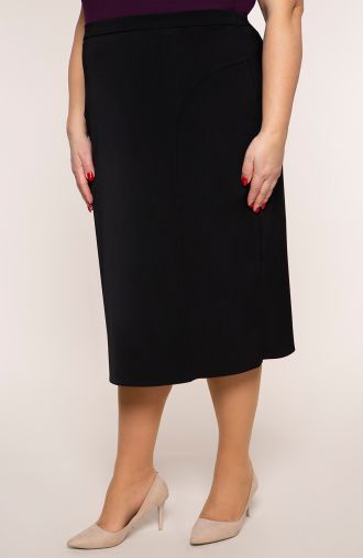 Klasikinis juodas sijonas su dygsniais