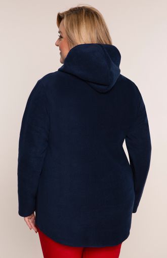 Tamsiai mėlynas džemperis iš fliso