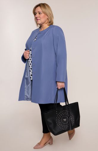 Elegantiškas mėlynas paltas