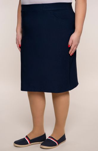 Tamsiai mėlynas sijonas su elastine juosta